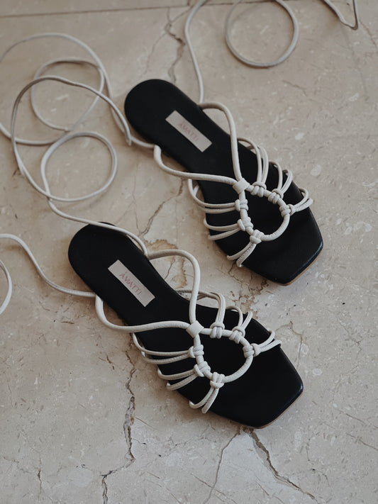 Black and White Coco Sandals